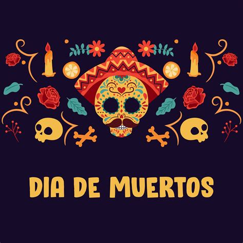 sugar skull day   dead  de los muertos banner  colorful mexican flowers fiesta