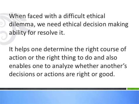 ethical decision making process