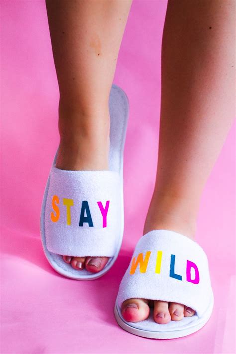 Diy Slogan Iron On Slippers For Your Bachellorette Slumber Party
