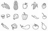 Fruits Vegetables Pages Coloring Kunjungi Fruit sketch template