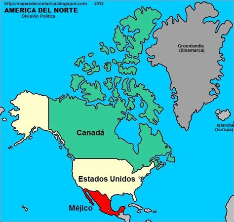 mapa de las paises de norteamerica