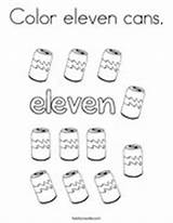 Coloring Eleven Color Number Pages Cans Numbers sketch template