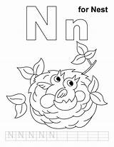 Letter Coloring Nest Pages Preschool Template Alphabet Handwriting Practice Kids Letters Sound Sheet Worksheets Printable Activities Sheets Consonant Sketch Pre sketch template