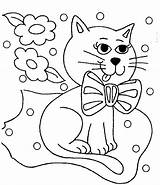 Coloring Kids Pages Bow Cat Popular sketch template