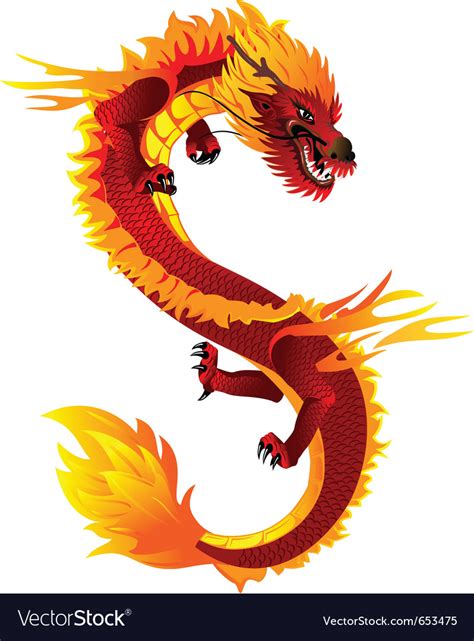 dragon full color royalty  vector image vectorstock