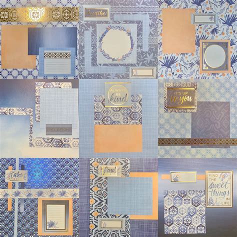 beautiful blue premade scrapbook pages etsy