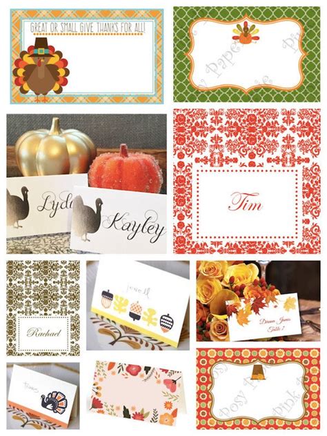 printable thanksgiving menu  place cards printable games