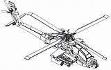 Apache Helicopter sketch template