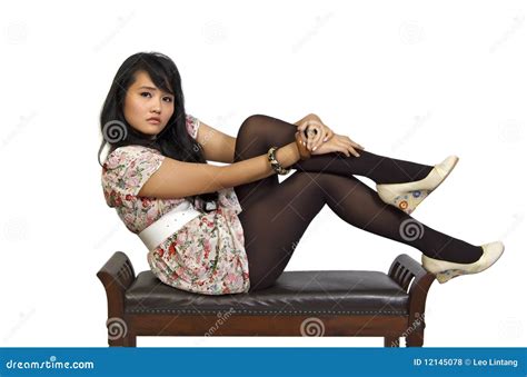 model sitting  chair royalty  stock  image