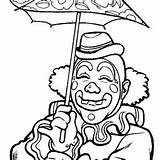 Clown Coloring Pages Happy Printable Color Getdrawings Carnie Unicycle Riding Umbrella Smiling Under Mexican Drawing Luna Getcolorings sketch template