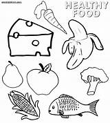 Food Healthy Coloring Pages Drawing Print Healthyfood Getdrawings sketch template