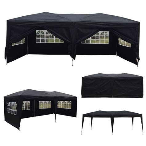 zimtown outdoor easy pop  tent party canopy gazebo   walls    black walmartcom