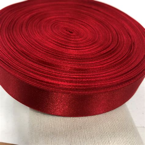 mm red double faced satin ribbon  meters eu fabrics