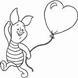 Piglet Pooh Balloon sketch template