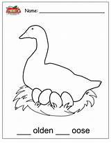 Goose Golden Coloring Pages Template sketch template