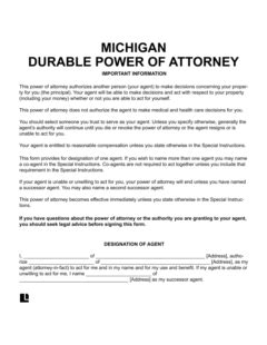 michigan durable statutory power  attorney form  word
