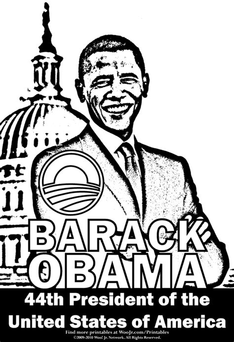obama coloring page  president woo jr kids activities