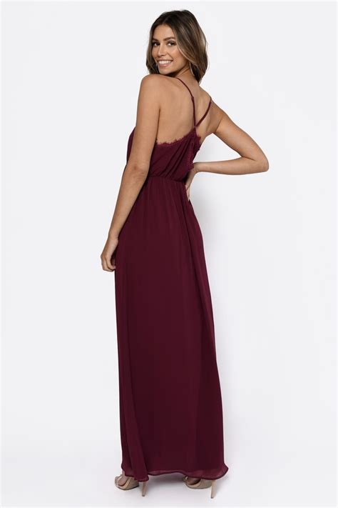 sexy wine maxi dress plunging dress red dress maxi dress 49