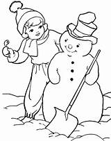 Coloring Christmas Boy Snowman Little Pages Patterns sketch template