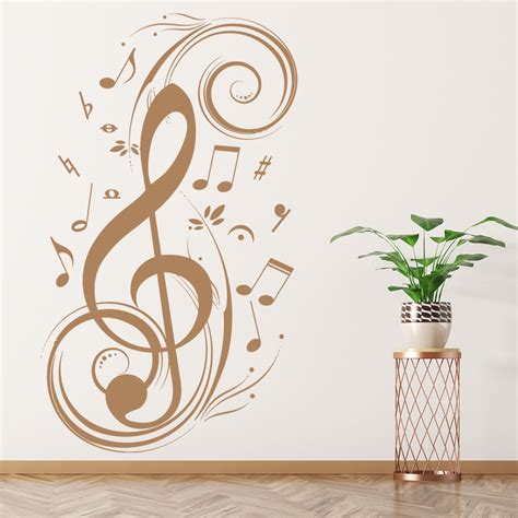 Treble Clef Wall Sticker Musical Notes Wall Decal Music Bedroom Home Decor