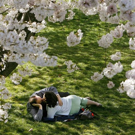 people kissing in spring pictures popsugar love and sex