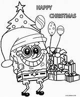 Coloring Pages Christmas Cartoon Printable Characters Spongebob Print Kids Color Getcolorings sketch template