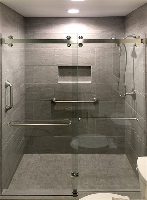 c r laurence frameless bypass sliding shower door system commercial