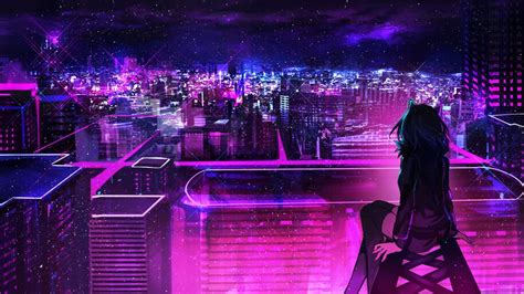 Night City Anime Scenery Buildings 4k 6 2586 Wallpaper