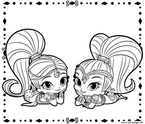 shimmer  shine coloring pages printable