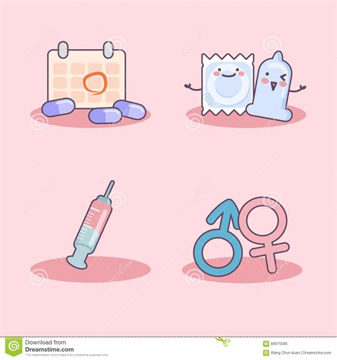 Condom And Sex Object Set Stock Vector Illustration Of