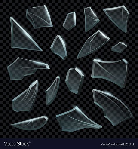 realistic shattered glass transparent broken vector image