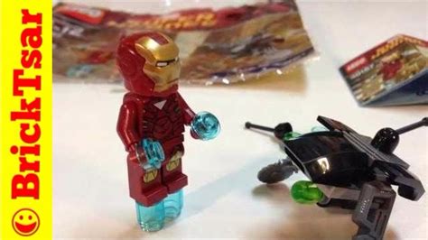 lego  iron man  fighting drone marvel super heroes polybag youtube