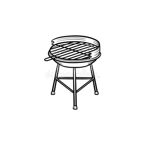 charcoal grill hand drawn sketch icon stock vector illustration  accessory barbecue