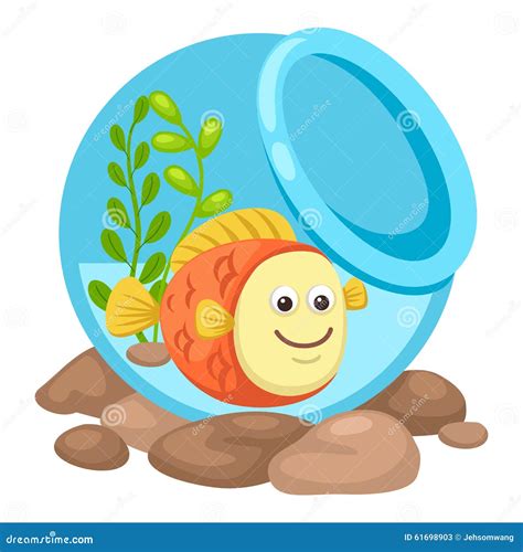 fish   bowl stock vector illustration  animal swim