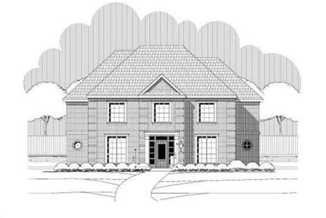 house plan     story country french style home  brick  stucco exterior