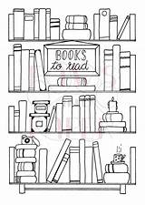 Drawing Bookshelf Journal Bullet Book Printable Books Bookcase Read Reading Drawn Planner Tracker Pdf Template Hand Wishlist Drawings Pages Printables sketch template