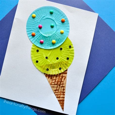 cupcake liner ice cream cone kids craft