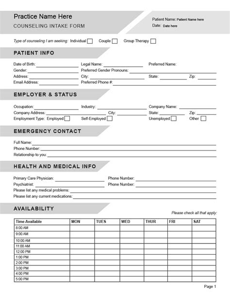 printable counseling intake forms wwwinf inetcom