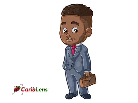 black cartoon businessman african american