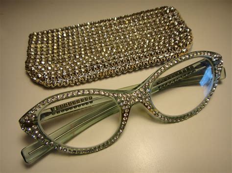 vintage 1950 s encrusted rhinestone glasses cat s eye frame with