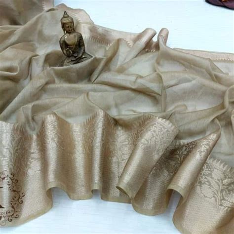 buy latest banaras linen sarees with blouse 8897195985 siri designers