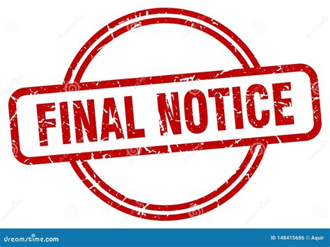 final notice stamp stock vector illustration  sign