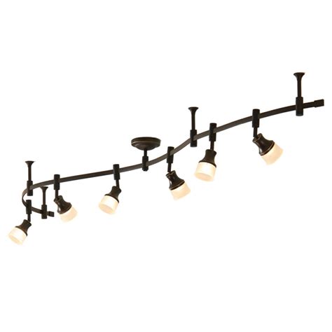 shop allen roth  light   bronze dimmable flexible track light  frosted glass  lowescom