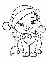 Coloring Cat Pages Book Kitten Printable Christmas Kids Colouring Animal Etsy Present Sold Winter sketch template