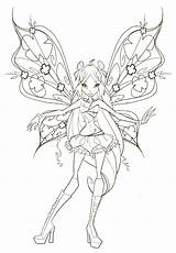 Coloring Fairy Pages Winx Club Color Online Colouring sketch template