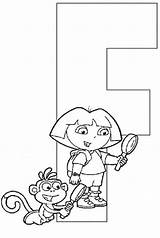 Dora Explorer Coloring Alphabet 25w Pm sketch template