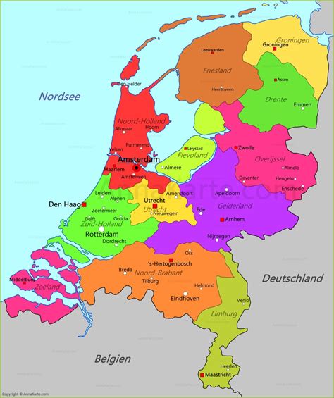 niederlande karte annakartecom