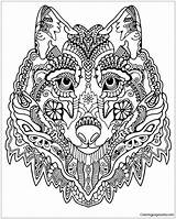 Coloring Pages Wolf Cute Adult Adults Mandala Printable Color Wolves Colouring Books Penny Farthing Mycoloring Ages Various Book Sheets Teens sketch template