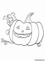 Coloring Halloween Pages Puppy Pumpkin Guppies Bubble sketch template