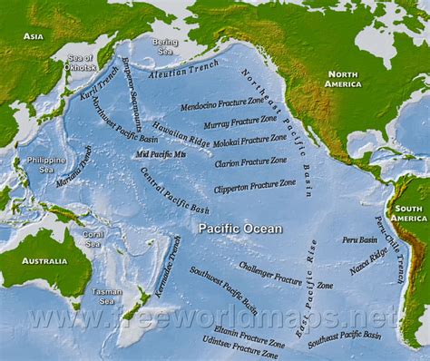 oceanography map   pacific ocean